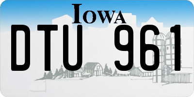 IA license plate DTU961