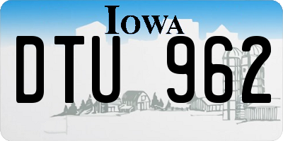 IA license plate DTU962