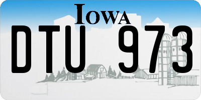 IA license plate DTU973