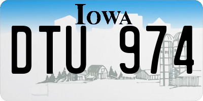 IA license plate DTU974