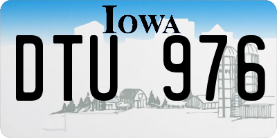 IA license plate DTU976