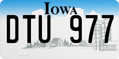 IA license plate DTU977