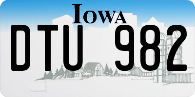IA license plate DTU982