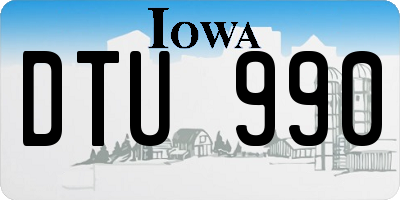 IA license plate DTU990