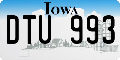 IA license plate DTU993
