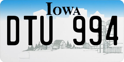 IA license plate DTU994