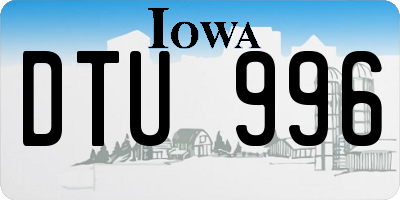 IA license plate DTU996