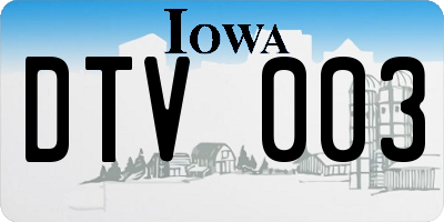 IA license plate DTV003