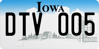 IA license plate DTV005