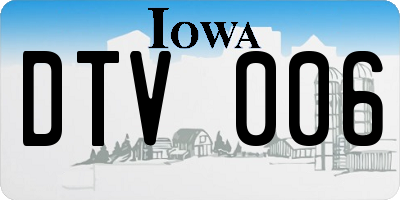 IA license plate DTV006