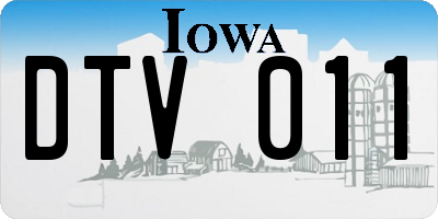 IA license plate DTV011