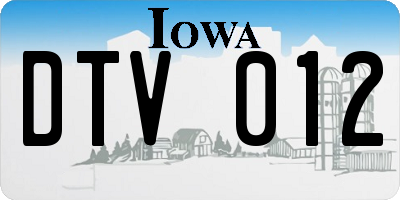 IA license plate DTV012