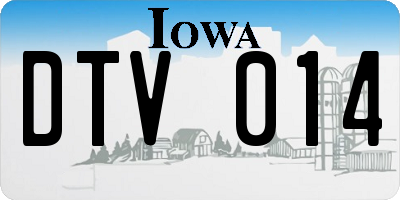 IA license plate DTV014