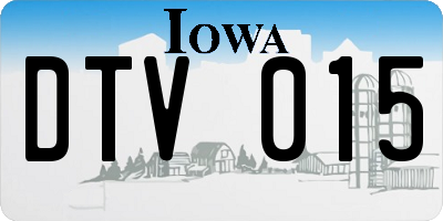IA license plate DTV015
