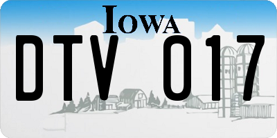 IA license plate DTV017