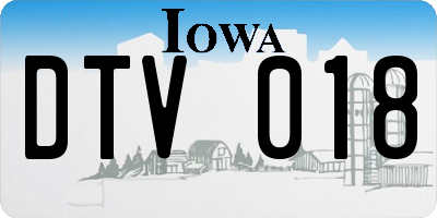 IA license plate DTV018