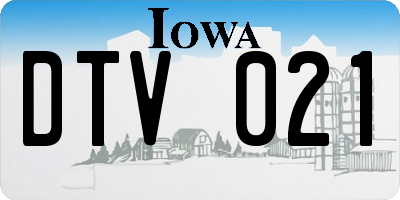 IA license plate DTV021
