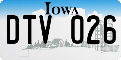 IA license plate DTV026