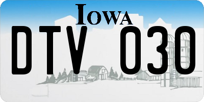 IA license plate DTV030