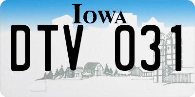 IA license plate DTV031