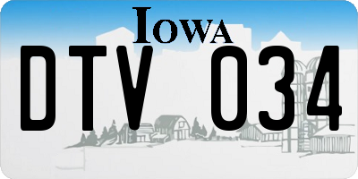 IA license plate DTV034