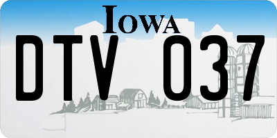 IA license plate DTV037