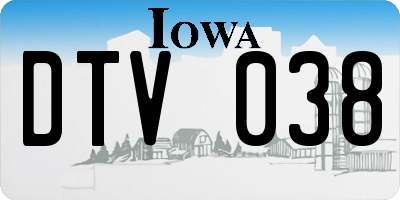 IA license plate DTV038