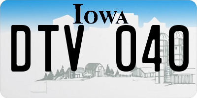 IA license plate DTV040