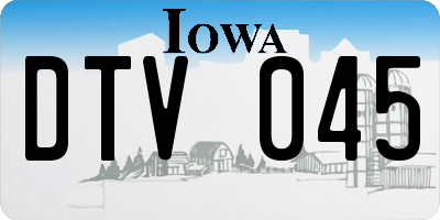IA license plate DTV045