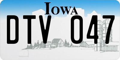 IA license plate DTV047