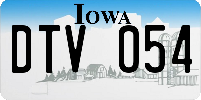 IA license plate DTV054