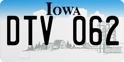 IA license plate DTV062