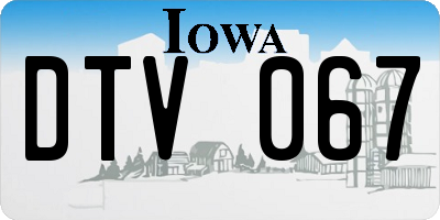 IA license plate DTV067