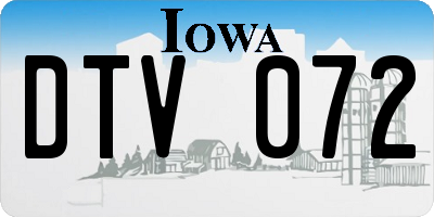 IA license plate DTV072