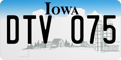 IA license plate DTV075