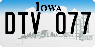 IA license plate DTV077