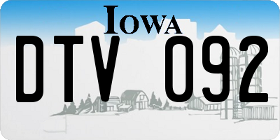 IA license plate DTV092