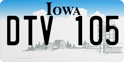 IA license plate DTV105