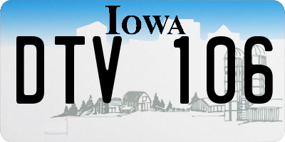 IA license plate DTV106