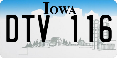 IA license plate DTV116