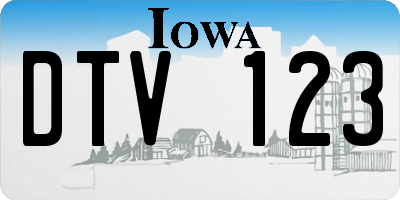 IA license plate DTV123