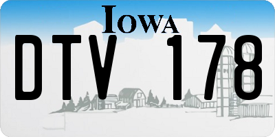 IA license plate DTV178
