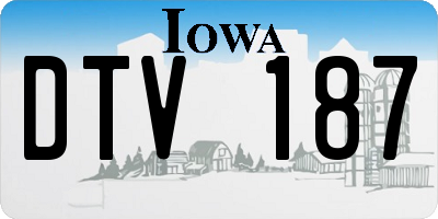 IA license plate DTV187