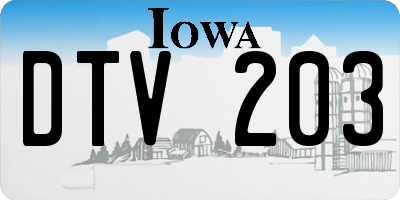 IA license plate DTV203