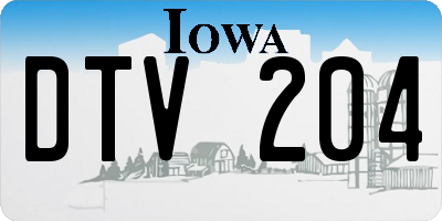 IA license plate DTV204