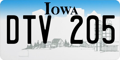 IA license plate DTV205