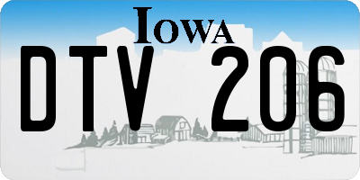 IA license plate DTV206