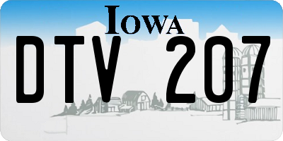 IA license plate DTV207