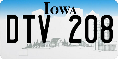 IA license plate DTV208