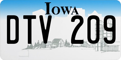 IA license plate DTV209